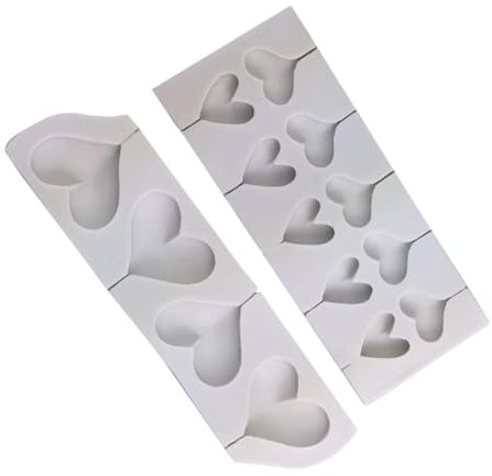 OKUMEYR Lot de 2 Moules en Silicone de Cœur pour Bonbons, Réutilisables, Résistants au Four, Fabrication de Sucettes Maison