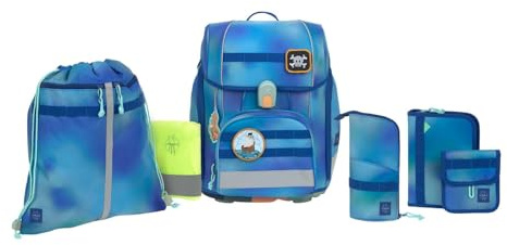 Lässig Schulranzen Set 7-teilig Boxy - Unique Gradient, Grün Blau