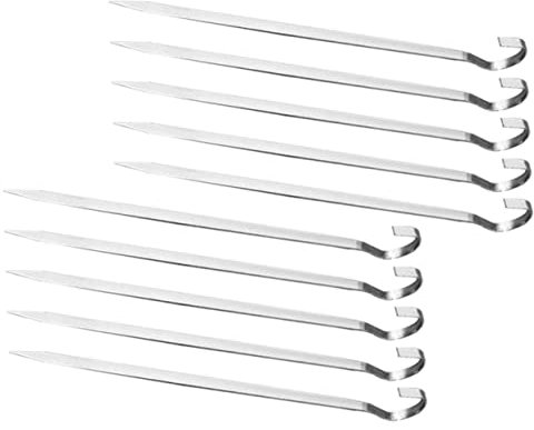 Happyyami 10piezas Pinchos Inoxidable Brochetas Metálicas Para Barbacoa y Picnics