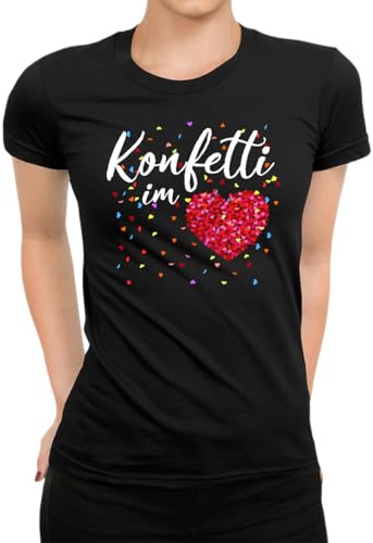 Konfetti im Herzen - Karneval Fasching Damen T-Shirt