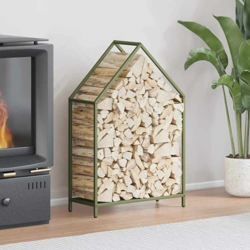Lechnical Firewood Rack Olive Green 60x25x90 cm Cold-rolled steel-864310