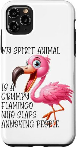 Mein Geistertier ist ein mürrischer Flamingo, der nervigen Peo ohrfeigt Hülle für iPhone 11 Pro Max