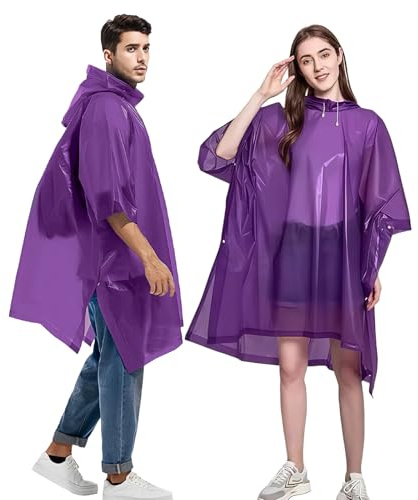 Gerhannery tjock regnponcho svart, 2 stycken regncape festival återanvändbar regnponcho herr vattentät, regnjacka med huva för vuxna – kvinnor och män för konsert festival