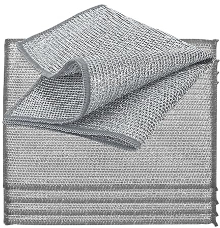 YinQin 5 Pack Double Layer Stainless Steel Wire Cleaning Cloth for Kitchen