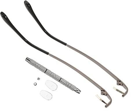 SHINEOFI Brillen Reparaturset mit Edelstahl Schrauben Silikon Ersatzbügel und Schraubendreher für Vollrandbrillen Langlebig und Rutschfest im Alltag Zufälliger Stil