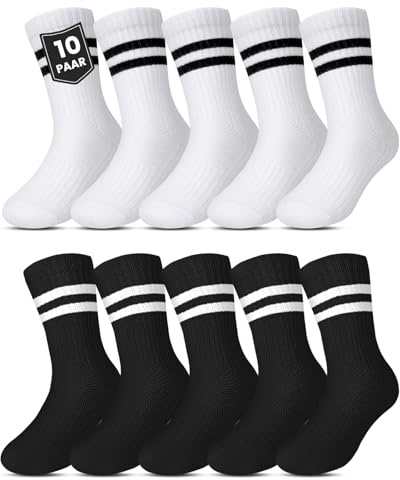 Kyopp 5/10 par strumpor för barn, pojkar och flickor, ankelstrumpor, andningsbara sneakers, randiga crew socks, 33-37