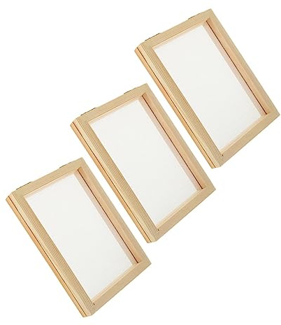 NUOBESTY 3stücke Teiliges DIY Papierschöpfrahmen Aus Langlebigem Kiefernholz Mit Feinmaschigem Sieb Kompakt Und Handlich Für Bastelprojekte Und Pädagogisches Papierherstellen Zu Hause Kinde