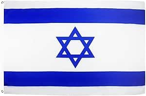 Bandera de Israel, 150 x 90 cm, 100% Poliéster, Azul y Blanco