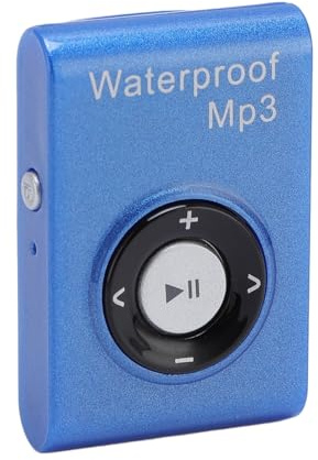 Annadue Lettore MP3 Resistente All'acqua, Lettore Musicale per Nuoto IPX8 con Memoria da 8 GB, Suono Hi Fi Senza Perdita, Resistenza a 10 Piedi di profondità, Design a Clip per Corsa, (BLUE)