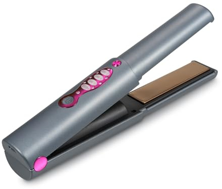 BRRNOO Piastra per Capelli Portatile Senza Fili Ricaricabile e Arricciacapelli Strumento per lo Styling a Doppio Uso per Viaggi a Casa Salone Professionale Batteria 5000 MAh Ricarica