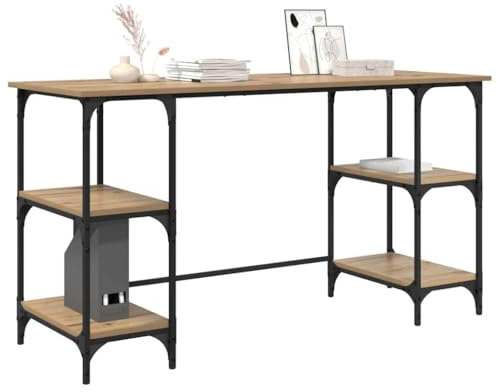 vidaXL Escritorio Roble Artisan Madera de ingeniería 140 x 50 x 75 cm