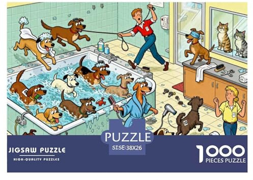 Pet Shop Area lavaggio cani Puzzle in Legno Impermeabile DIY Puzzles Da 1000 Pezzi Regali Per Adulti Colorati Per Decorazioni Domestiche