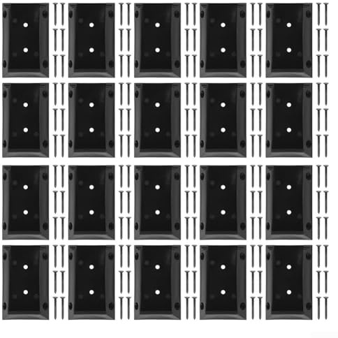 Lot de 20 supports de rail de terrasse en nylon robuste pour poteaux en bois de 2 x 4, balustrade d'escalier, clôture de jardin, terrasse, balustrade