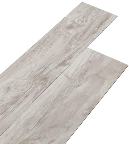 INMOZATA 36Pcs Self Adhesive Floor Planks, 2mm Thick Vinyl Flooring, Waterproof Wear-Resistant UV Coated Floor Tiles,Covers 5m², 91.5 x 15.2cm for Kitchen Living Room(Light Washed Grey Oak)