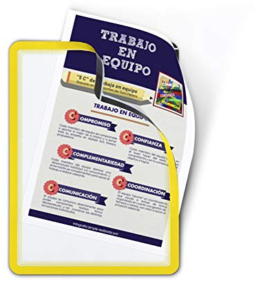 TARIFOLD 194904- Pack 2 Marcos Magnéticos A4 porta documentos y señalización Magneto. Dorso imantado alta sujeción superficies metálicas- marco Amarillo, 2 u