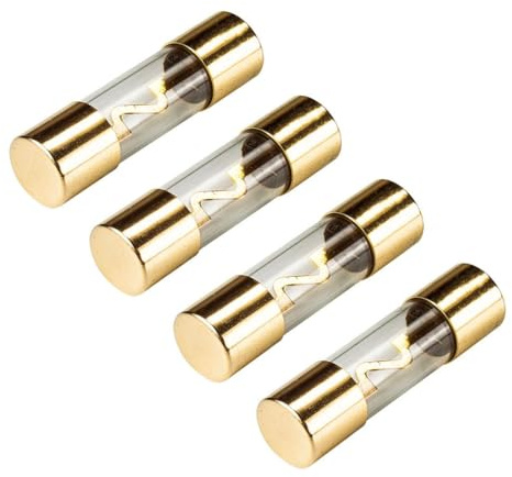 tomzz Audio 5800-016 KFZ AGU Sicherung Glas 50A, 10x38mm, vergoldete Kontakte, 4 Stück