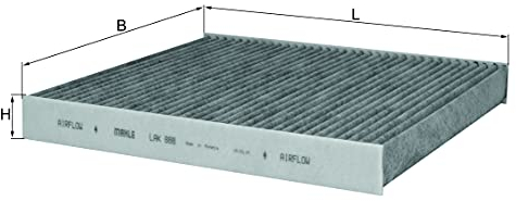 MAHLE LAK 888 Interior Cabin Air Filter - Carbon Activated Pollen Filter - with odor protection - Car