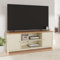 GFW Large Lancaster TV Cabinet Unit With Storage Shelves & Cupboard. Cream Living Room TV Stand With Oak Top. Wood Sideboard Media Stands. Cream & Oak Sideboard TV Unit With Rear Cable Entry (Cream)