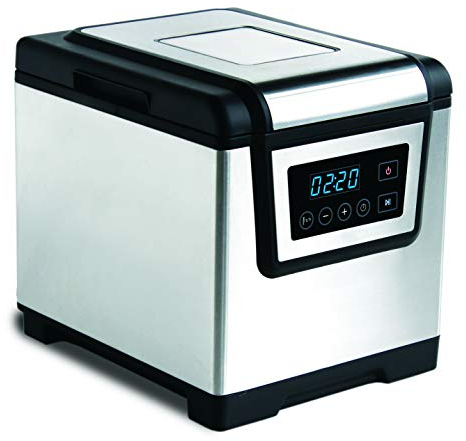 Maxxo SV06 Cocina al vacío profesional Olla lenta para la cocción Sous Vide a baja temperatura (25-85 °C) Potencia 1200W, Volumen 6l, Acero inoxidable, Pantalla táctil