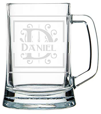 Chope de bière personnalisée - Monogramme, Initiales, Nom