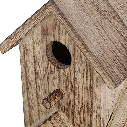 Nichoir en Bois Petite Maison d'oiseau en Plein air nids d'oiseaux boîte décoration de Jardin avec Supports Debout de clôture, 8.1x6.1x6.1 Pouces
