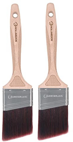 ROLLINGDOG Abgewinkelte Pinsel für die Wand, 6,3 cm, zum Schneiden von Zierleisten im Pinsel für präzises Detailschneiden und Ausbessern (2 Stück)