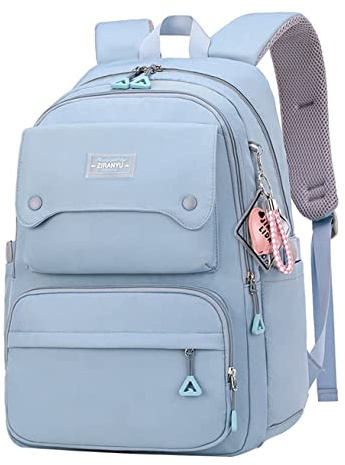 SellerFun Teenager-Mädchen-Rucksack lässig für High-Mittelschule Tagesrucksack Damen tägliche Reise Laptoptasche(A Blau, 29 Liters)