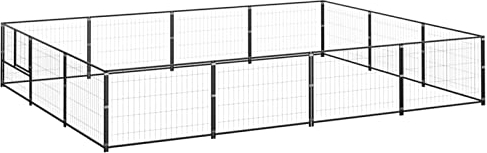 Tidyard Outdoor Hundezwinger, Hundekäfig XXL, Hundehütte, Hühnerstall, Hühnerhaus, Hühnervoliere, Freilaufgehege Hühnervoliere, Stahl Schwarz 400 x 300 x 70 cm 12 m²