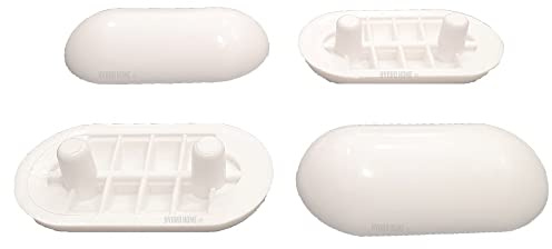 HYDRO HOME Tampons abattant WC, kit 4 ou 6 pièces, plastique ou caoutchouc, dimensions dans les images, installation facile DIY, fabrication italienne (Blanc, Rectangulaire/caoutchouc 1)