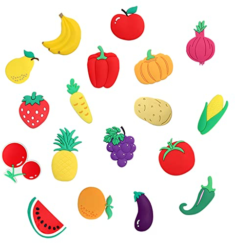 Yingcen 18 Piezas Verdura Imán Nevera Frutas Imanes Imanes Nevera Suaves Imanes Pizarra Blanca para la Decoración de la Cocina del Hogar