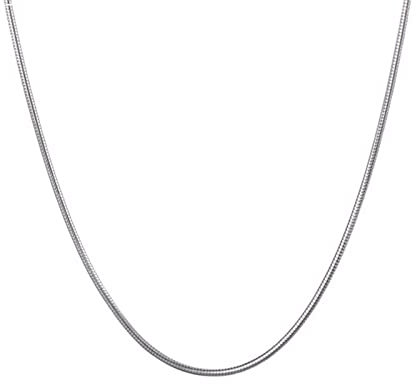 Dsnyu Männer Kette, 50CM Schlangen Halskette, Silber Edelstahlketten Party Schmuck Breit 2MM