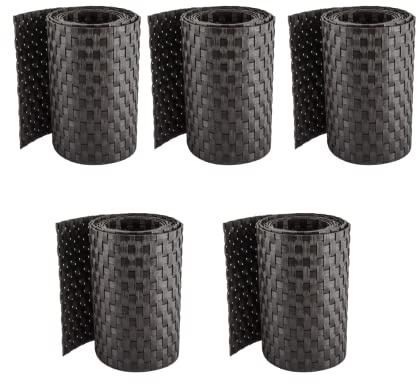 Pinto FERRAMENTA Striscia Frangivento Frangisole Rattan Schermatura Privacy Balcone Ringhiera Cancelli Terrazzi Pannelli Recinzioni Esterno PVC h19cm x 2.0mt Fascette Omaggio (5, Testa di Moro)