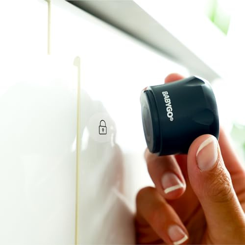 BABYGO® Magnetic Child Safety Cupboard Locks for Children 10 Locks, 2 Keys & 8 Free Corner Protectors Baby Proofing Kitchen Cabinets & Drawers Easy 30 Second (Black, Child Safety Locks)