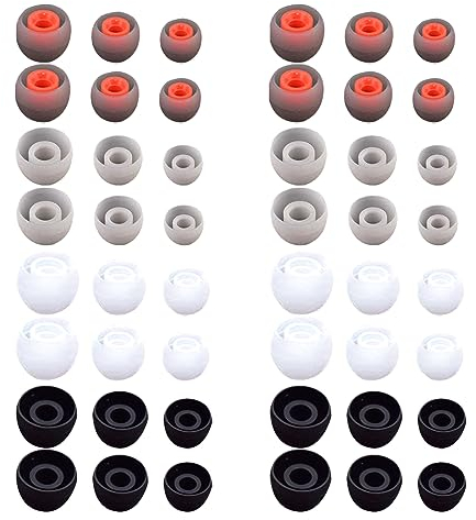 48 Pièces Bouchons d'oreille de Remplacement en Silicone, Coussinets d'oreille pour Casque, Compatibles avec la Plupart des Écouteurs Intra-Auriculaires, 4 Couleurs, 3 Tailles (11/12/13 mm)