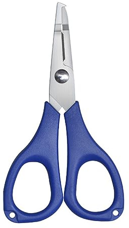 Angelschere für Geflochtene Schnüre, Multifunktionaler Edelstahl Mini Fischschere Angelschnurschere Gezahnte Schere für Drähte abschneiden, Platinen einklemmen, Haken öffnen