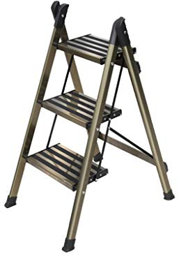 FLYIFE Taburete con Peldaños Taburete con Escalera de Tres Peldaños, Escalera de Peso Ligero Mde Escalera Práctico Escaleras de Tijera Simples Artículos de Baño Estante Espesor Plegable Escalera par