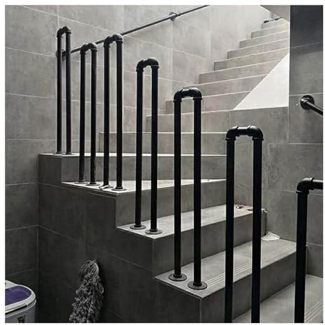YFSJJ Treppenhaus Handlauf kreatives U-förmiges Geländer,Haus ältere und Kinder Innenzaun Schutzgeländer,Rutschfester schwarzer Rohrtreppenhandlauf(Size:U 95cm,Color:Schwarz)