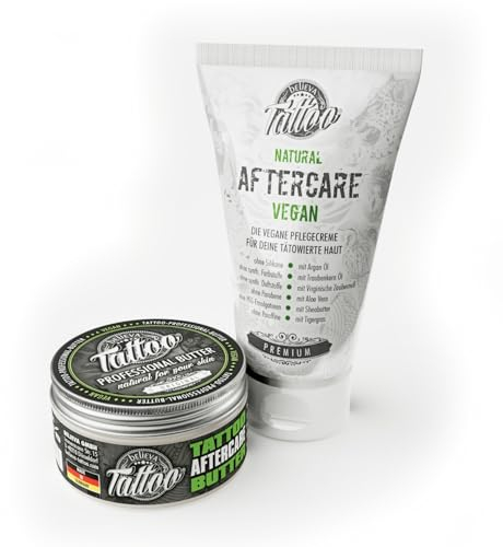 Believa Tattoo - Tattoo Pflege Set/Geschenk Set für die tätowierte Haut - 2er Bundle mittel