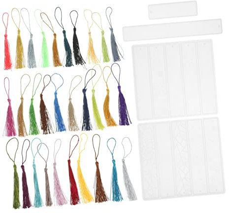 Lurrose 3sätze Silikonformen Für Selbstgemachte Lesezeichen Epoxidharz Gießform Mit Katzenpfote Herz Und Blumenmuster Inklusive Zubehör Farbvarianten Der Quasten