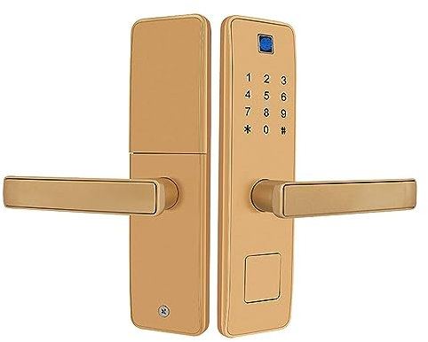 Fingerabdruck-Türschloss-Set, elektronischer Türgriff, 4 Öffnungsmethoden, schlüsselloses Türschloss mit abnormalem Entriegelungsalarm für Apartment-Hotels