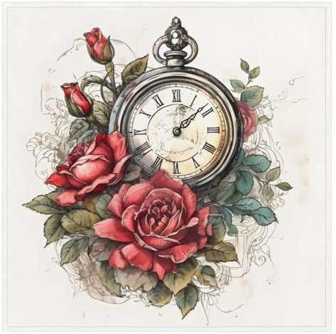 Stoffservietten im Vintage-Stil, Rosen-Design, waschbar, wiederverwendbar, für Hochzeiten, Partys, Urlaub, Familienessen, 50,8 x 50,8 cm, 1 Stück