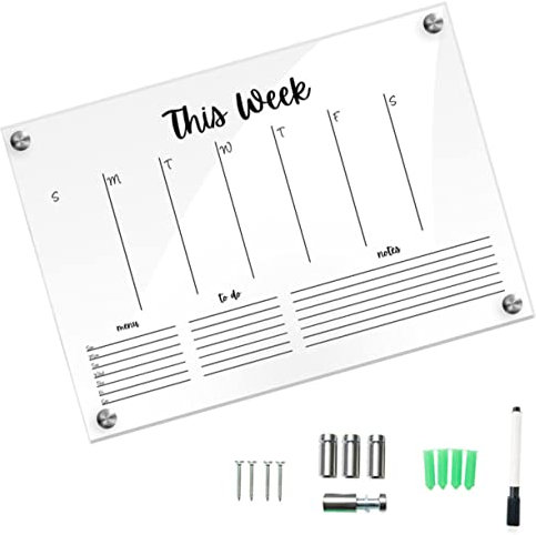 Gogogmee 1satz Transparente Acryl-notiztafel Abwischbares Memo-board Mit Stift Für Zuhause Büro Leicht Und Tragbar Für Notizen Planung