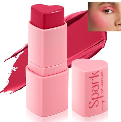 Boobeen Blush Cream Contour Stick, fard multiuso per le guance, sfumabile, leggero e a lunga durata, trucco naturale in stick per occhi, labbra e viso, finitura opaca e luminosa