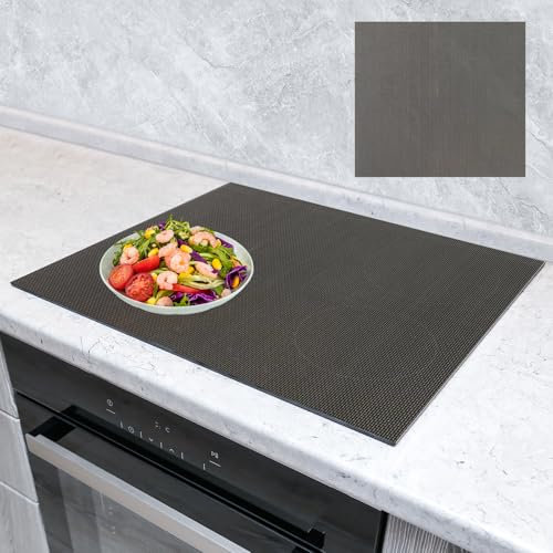 OMJMYY 52x60cm Große Induktion Schutzmatte Silikon Induktionskochfeld Schutzmatte Induction Cooker Silikonmatte Induktion Herdschutz Matte Wärmeisolierte Pad für Induktionsherd, Grau(Magnetisch)