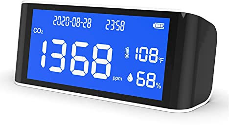 Detector de Gas, Monitor de Gas, Familiar CO2 Monitor de dióxido de Carbono Detector CO2 Medidor de concentración para Gas en entornos Naturales e industriales
