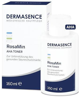 DERMASENCE RosaMin AHA Toner, 160 ml | AHA-Toner für empfindliche Haut, stärkt die Hautbarriere, verfeinert Poren, mit Aquaxyl™, ohne Parfüm, Alkohol und Tenside