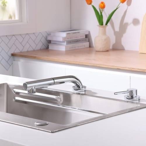 XJTNLB Mitigeur Cuisine Chrome avec Douchette Robinet Cuisine Douchette Sous Fenetre Robinet D'Évier de Cuisine en Acier Inox 304 Mitigeur Camping Car
