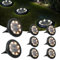 Hqynss Lot de 8 Lampe Solaire Exterieur Au Sol, 8 LED Jardin Lumiere Solaire Extérieur, Lumière Solaire IP65 Étanche Longue Durée de Vie, Spot Solaire pour Chemins Pelouse Allée Terrasse, Blanc Chaud