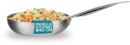 Avilia Padella Alta Antiaderente in Alluminio 100% Riciclato 40cm - Manico Ergonomico in Acciaio Antiscottatura - Resiste Fino a 300°C - Adatto a Tutti i Piani Cottura - Doppio Fondo Brevettato 22,7cm