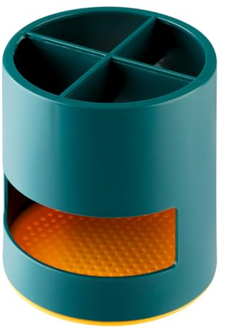 Lotsdonxia Toothbrush Holder with Ventilated Draining – Easy to Clean Moisture-Proof Multi-Compartment Organizer for Bathroom, Kitchen, and Household (Green)